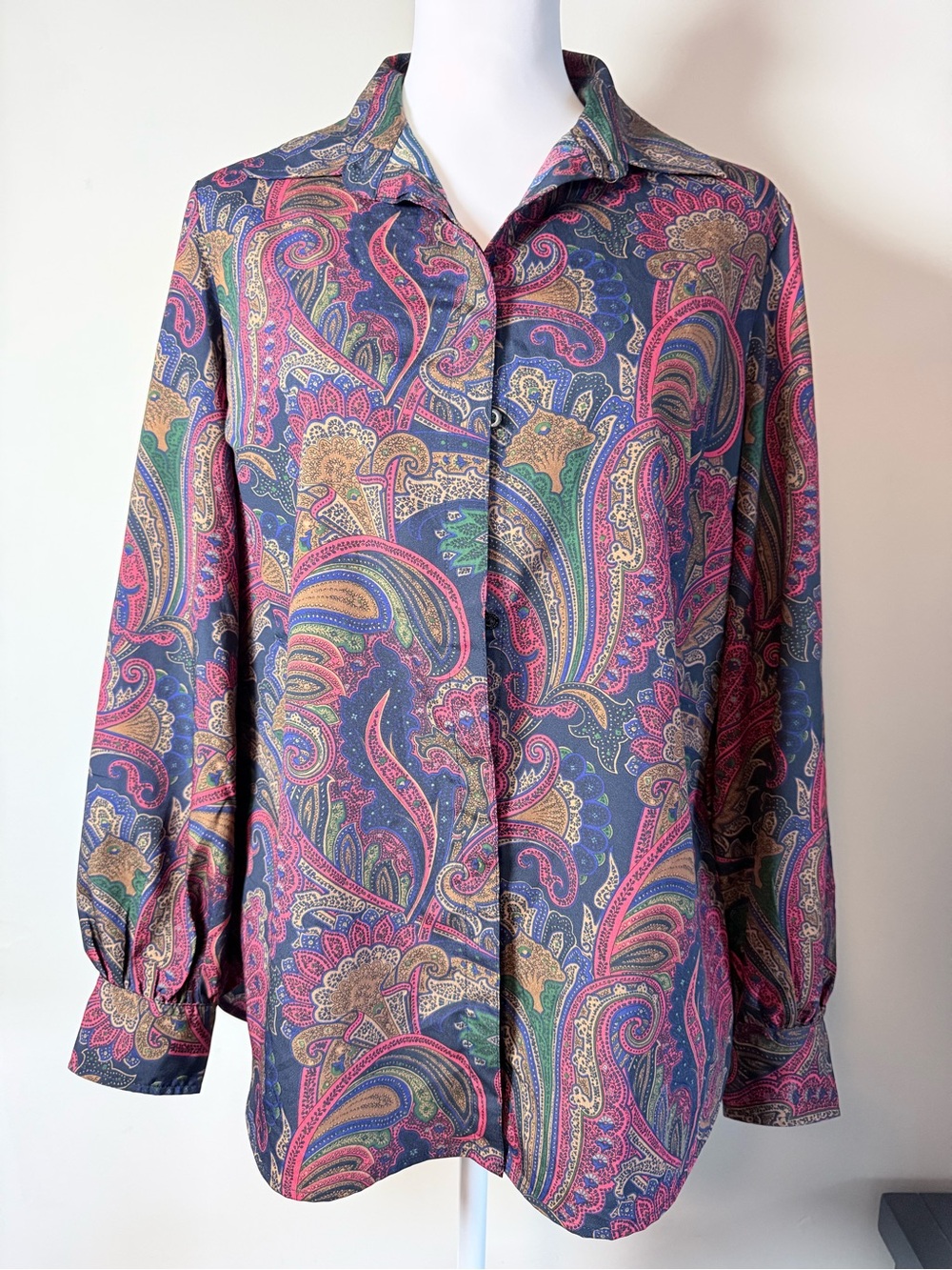 Lauren Ralph Lauren Paisley Button Front Blouse Size Medium ✨🌈